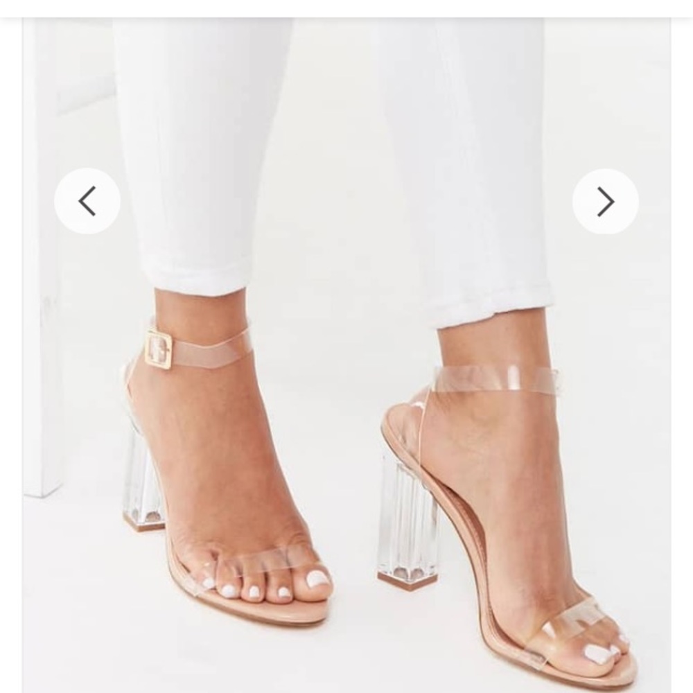 Clear block heel